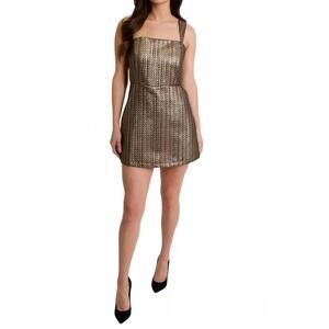 NEW SINCERELY OURS well party jacquard romper in gold